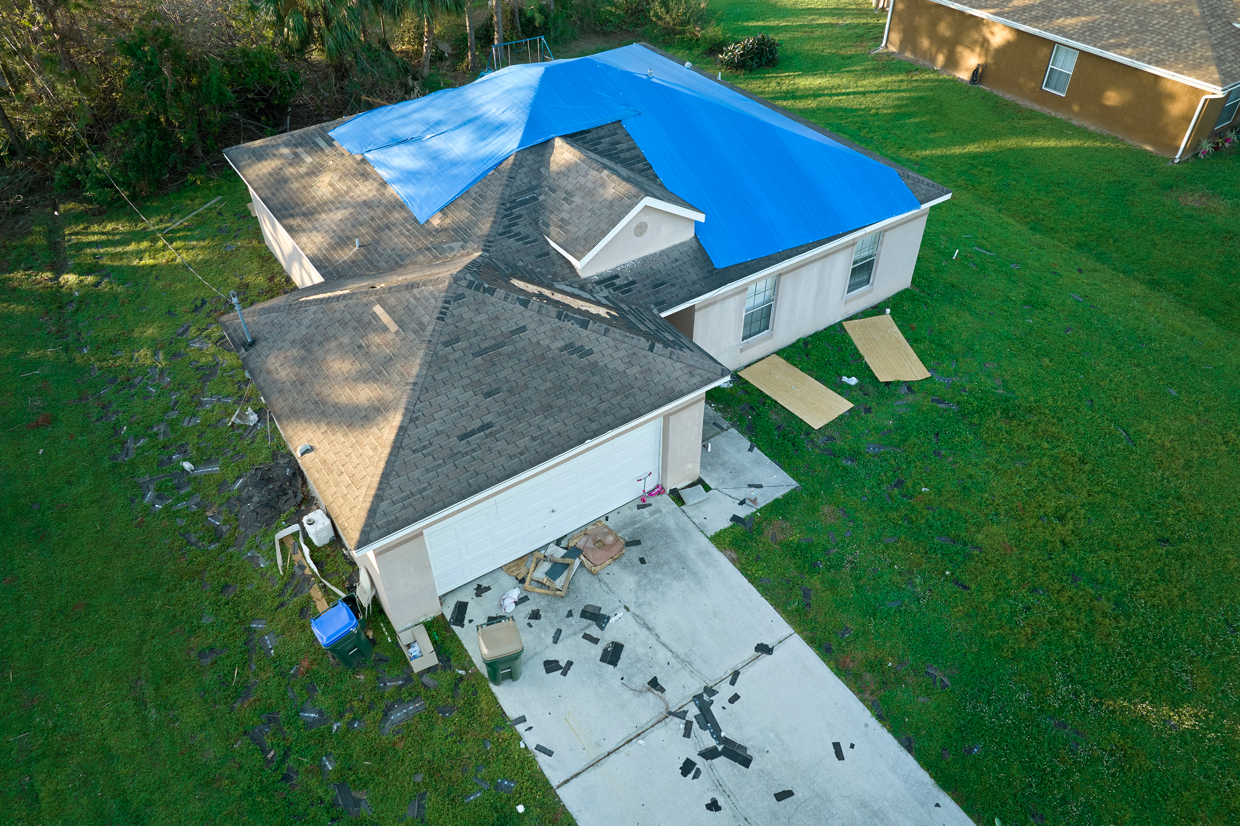 storm damage tarping